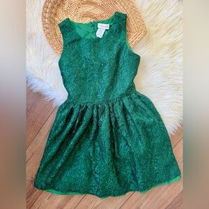 Emily West Green Floral Lace Glitter Christmas Dress Girls Size 12